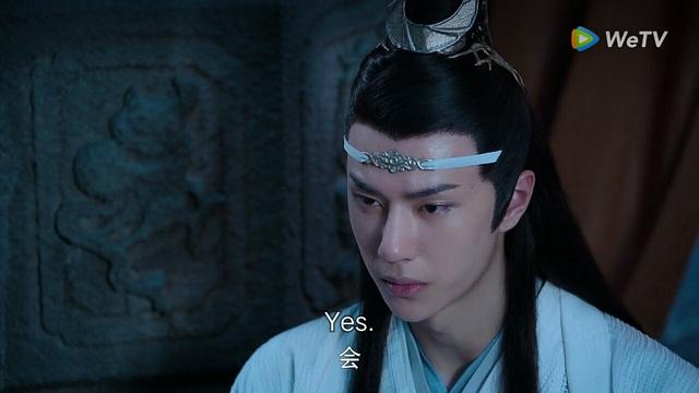 Focus in on Lan Wangji as he responds flatly to an offscreen Su She, not even looking up:

Yes.
会