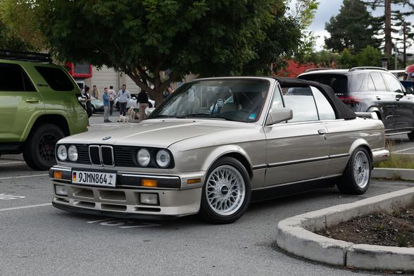 A classic German convertible in soft gold metallic.