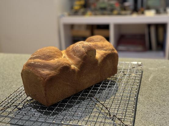 A loaf of bread with three mishapen peaks reminiscent of rock formations in the Northern Territory.