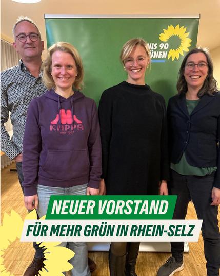 GRÜNE Ortsverband Rhein-Selz Mitgliederversammlung und Wahl neuer Vorstand (v.l.n.r.: Ralph, Ursula, Monika und Christina). Foto Credit: Thomas Spanier.