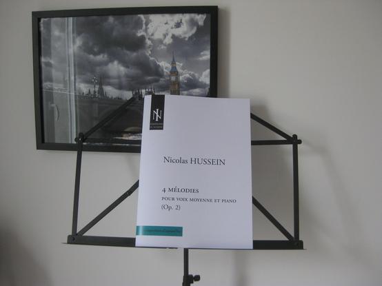 Couverture partition : Nicolas Hussein, 4 mélodies opus 2 pour voix moyenne et piano