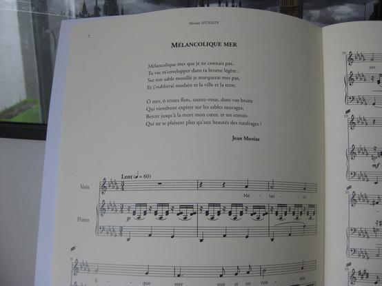 Intérieur partition : Nicolas Hussein, 4 mélodies opus 2 pour voix moyenne et piano
