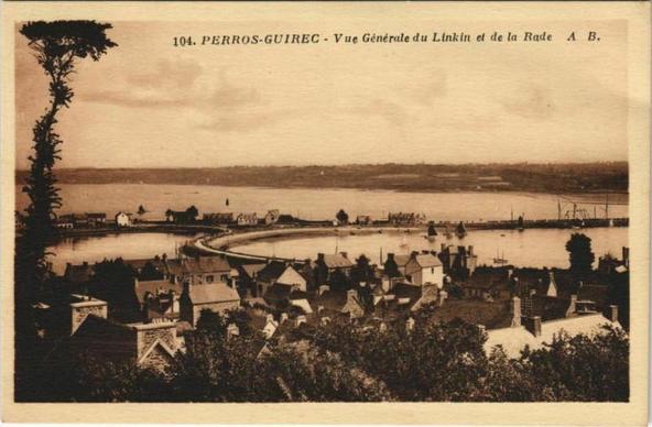 Perros-Guirec Vue Generale du Linkin et de la Rade à #PerrosGuirec (#CôtesDArmor)  #CartePostaleAncienne 👉 https://cartorum.fr/carte-postale/624893/perros-guirec-perros-guirec-vue-generale-du-linkin-et-de-la-rade