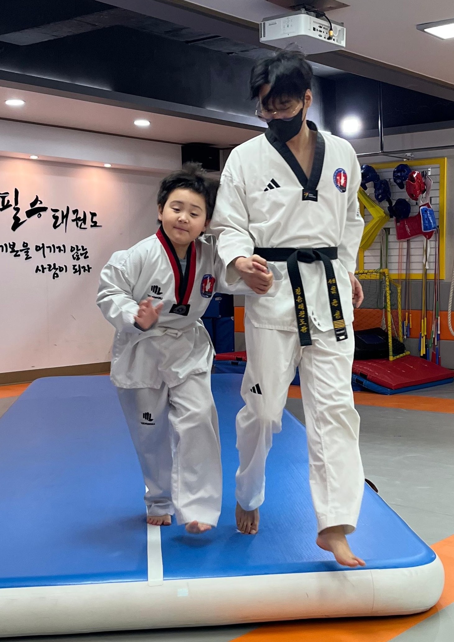 Grandson Knut learning Tae Kwon Do