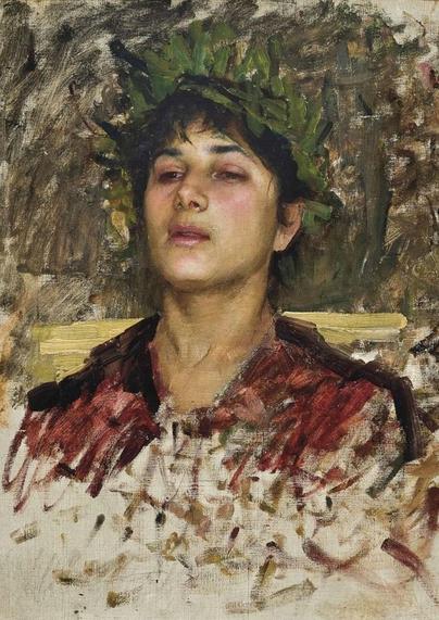 Study of the Head of a Young Man, by John William Waterhouse.