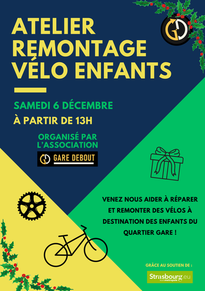 Une affiche qui annonce l'atelier de remontage solidaire le 6 décembre