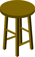 A four-legged stool in brown tones made using Inkscape