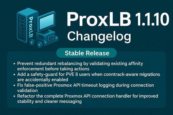 ProxLB 1.1.10 figure including the changelog