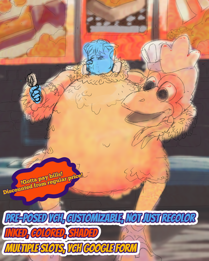 character sweating and having a hand fan blown at them as they are taking a break after a long day inside a chicken mascot costume