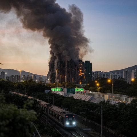 The fire broke out in the Tai Po district of northern Hong Kong.