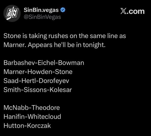 Looks like the captain will return tonight