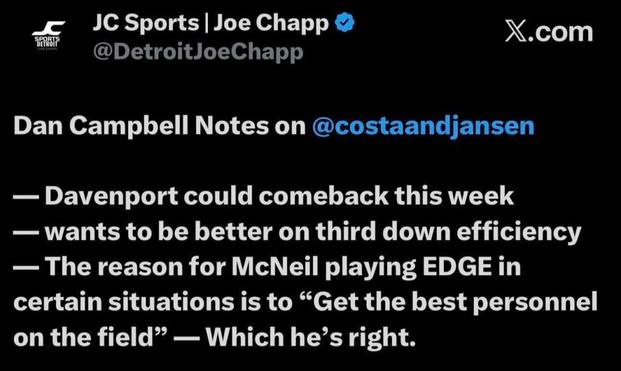 Dan Campbell Notes on @costaandjansen