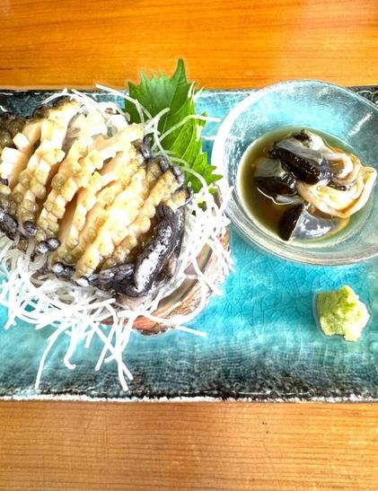 Abalone + reproductive organs on Hatsushima island.