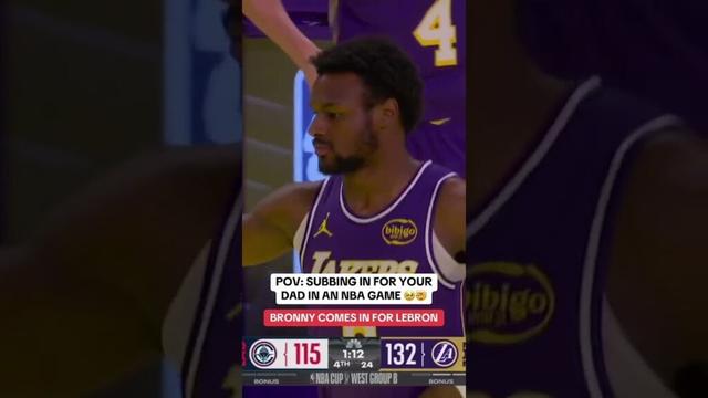 Bronny subs in for his dad 🥹