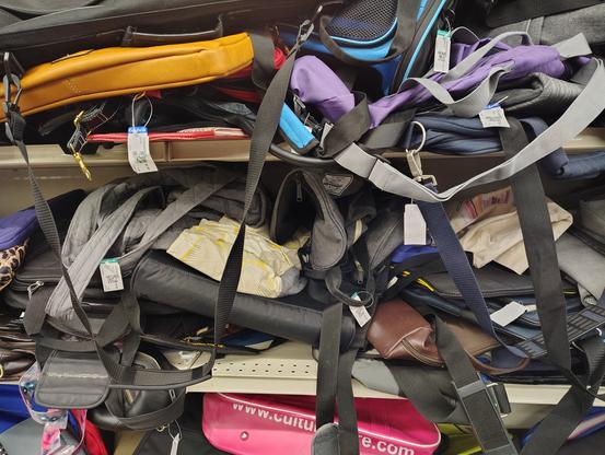 A huge pile of bags.