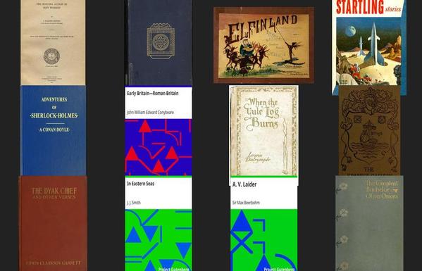 Montage of Project Gutengerg books, not necessarily those posted by this account