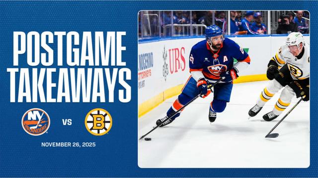 Takeaways: Islanders Fall 3-1 to Bruins