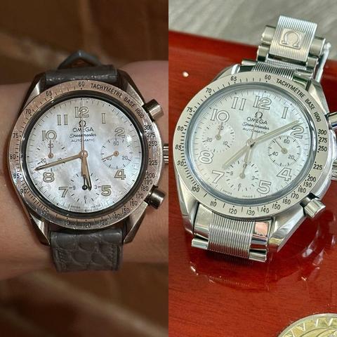 A side-by-side montage to show that on close inspection of the dials, the numerals are of different size and position.