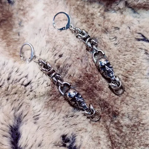 Même boucles d'oreilles, installées à plat.