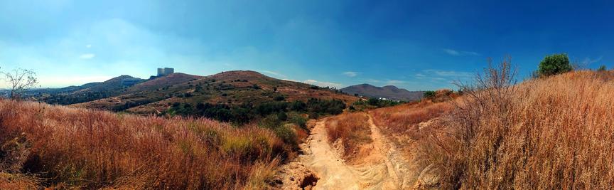 a panorama of the hills where I live and pass riding my bike through the funny trails...
