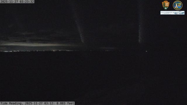 Camera looking north from Boston Light on Little Brewster Island. View looks toward the northern approaches into Boston Harbor, with Graves Light visible into the distance. The smaller Brewster Islands, Middle and Outer, are in the midground, with the Shag Rocks on the near right.