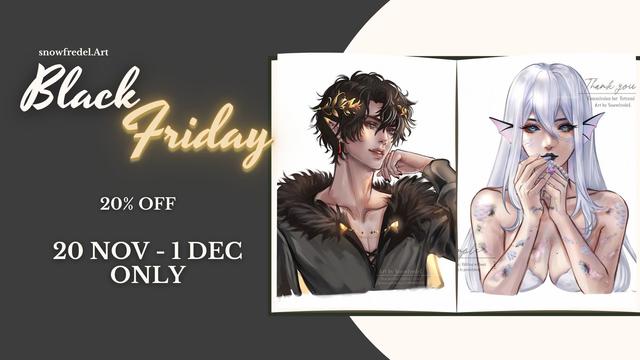 Banner for art commission discount on Vgen #nomyfeed #vgen