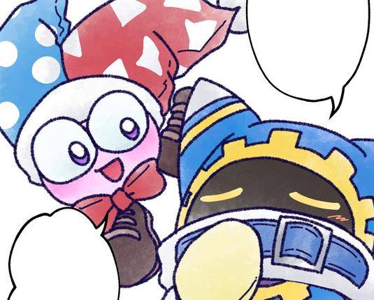 ネタバレ防止のためフキダシの文字を消されたマルクとマホロアのサムネイル画像