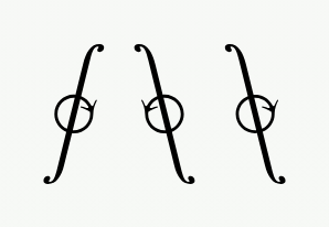 Three clockwise integrals. The first is written left to right, while the other two are written right to left. The issue with the middle one is that it is just mirrored vertically, so the arrow goes in the other direction and it is actually counterclockwise. The third one is a different character that is mirrored but has the arrow going in the correct direction.