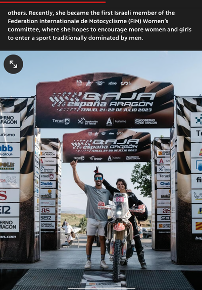 Alona Ben Natan wins at the UAE’s Baja World Cup, carrying a message shaped by resilience, loss and a belief that human connection can survive even when governments clash.

- https://www.ynetnews.com/sport/article/hybhs5dlwg