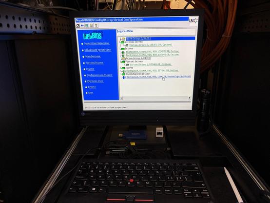 RAID controller WebBIOS with 90's vibes interface