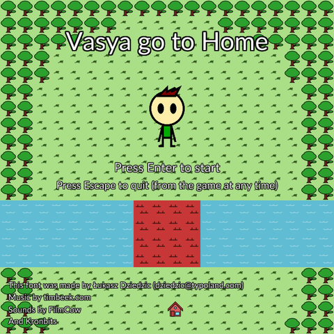 The (simple) main menu of the game