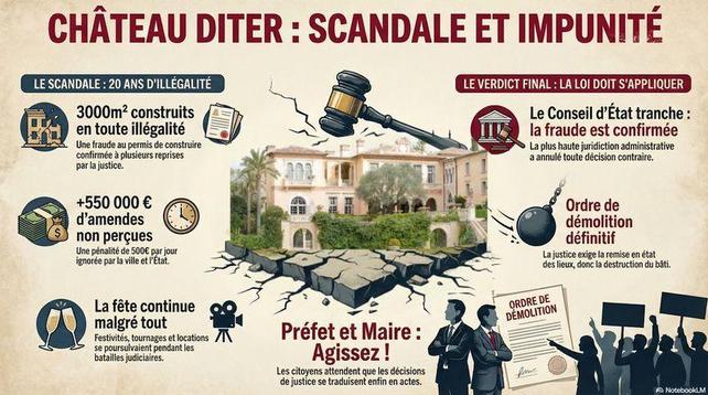 Infographie sur le scandale du château Diter