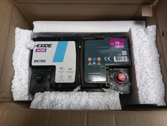 Exide AGM battery, 72 Ah / 720 CCA (EN)