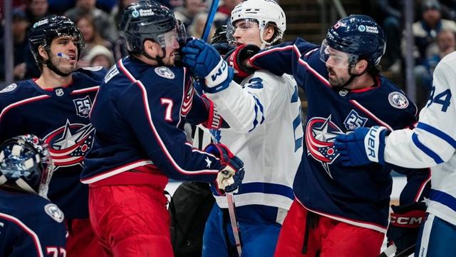 Blue Jackets fumble another late lead, lose to Maple Leafs in OT