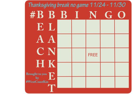 A #BBBingo card saying that there is no game for the week of 11/24-11/30 due to US Thanksgiving.