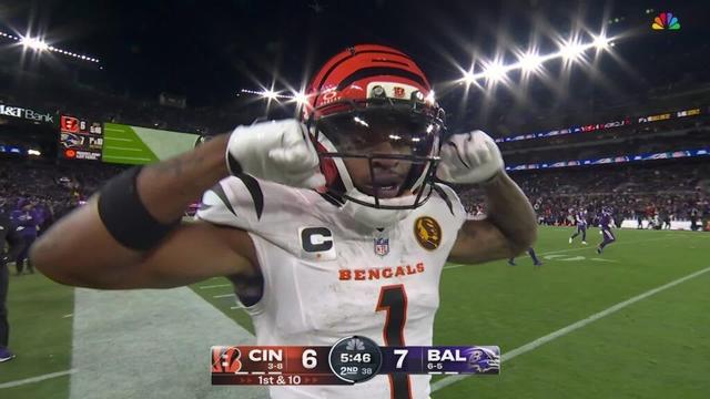 Burrow and Chase team up on 43-yard pickup