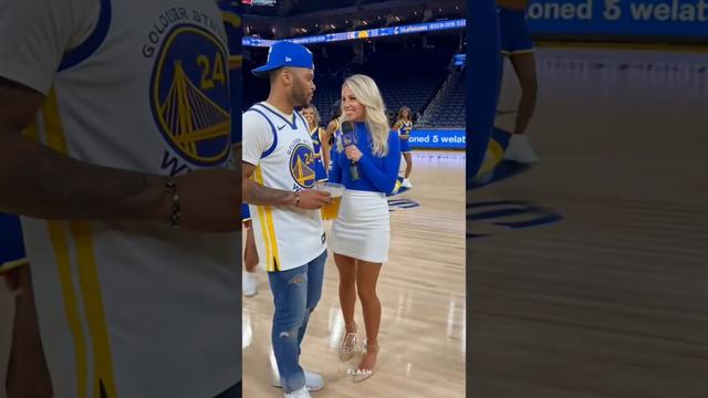 NBA reporter dancing with cheerleaders during interview with Golden State Warriors fan #nba #shorts