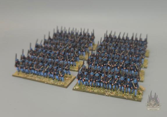 160 15mm American Civil War Union infantry in units of 20