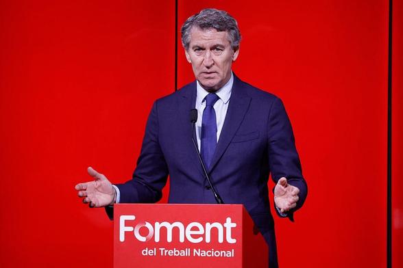 El presidente del Partido Popular, Alberto Núñez de Feijóo. (Europa Press via Getty Images)