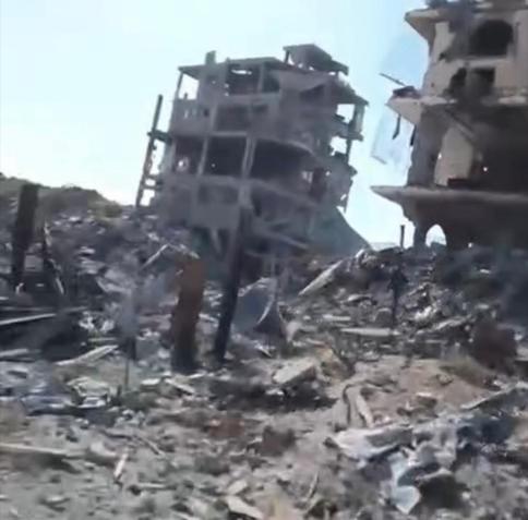 The destroyed building of Mosab’s home