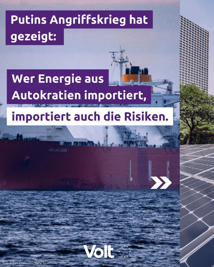 Putins Angriffskrieg hat gezeigt: Wer Energie aus Autokratien importiert, importiert auch die Risiken.