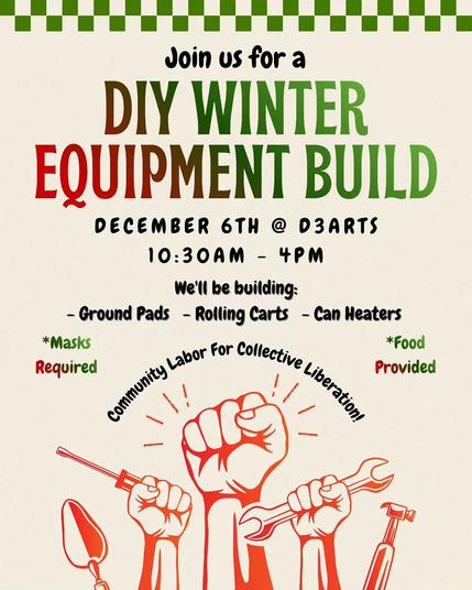 DIY winter equipment build by Holdfast Mutual Aid Crew