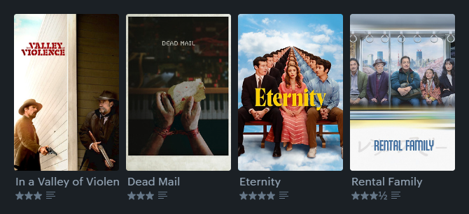 Letterboxd last four watched