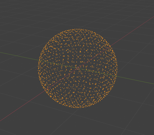 A sphere of vertices in Blender.