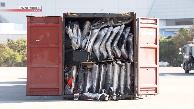 Tokyo police seize stolen car parts from container before export overseas