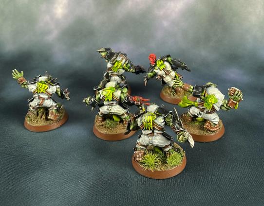 Rear shot of orc miniatures