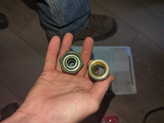 Me holding both sides of the union with the inside facing the camera.  Dunno if these are technically called male/female or not; if so, the one I would call female is on the left.