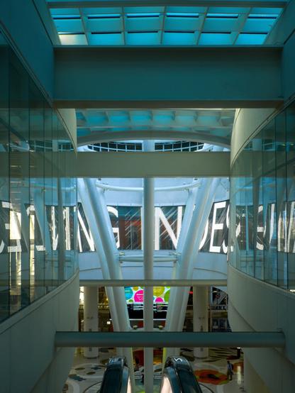 From that escalator mentioned in the last photo, looking at the screen beneath the glass dome