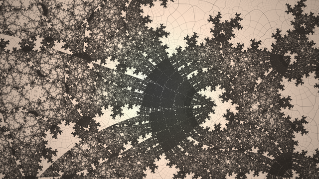 The same "grid" again, now distorted a bunch of times, resulting into tree-like fractal patterns.