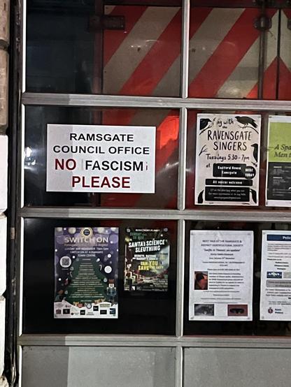 Council office sign doctored to say No Fascism please instead of No Parking ‘